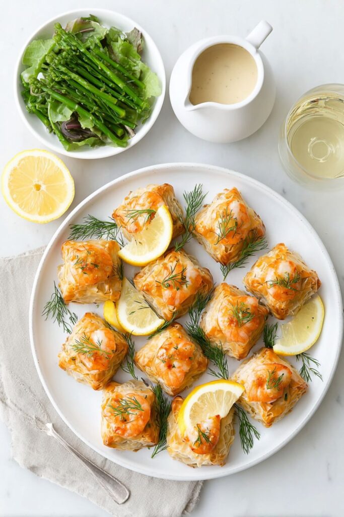 Mary Berry Salmon and Prawn Filo Purses Recipe