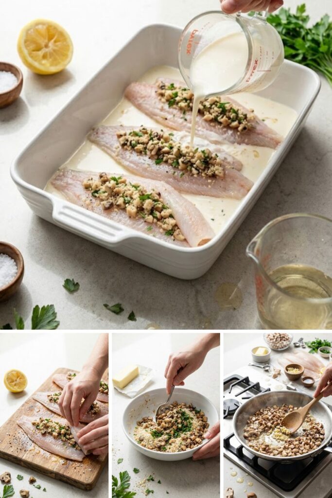 Mary Berry Mushroom-Stuffed Sole Fillets Recipe