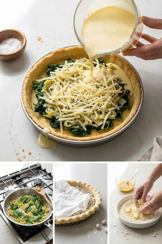 Mary Berry Spinach, Leek, and Gruyère Tart Recipe