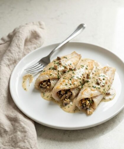 Mary Berry Mushroom-Stuffed Sole Fillets Recipe