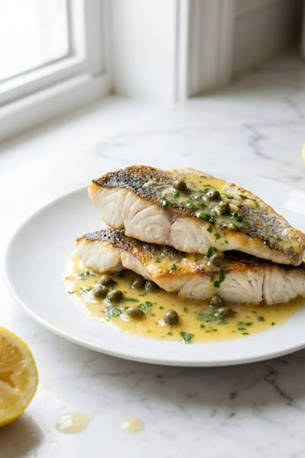 Mary Berry Sea bass with lemon butter sauce Recipe