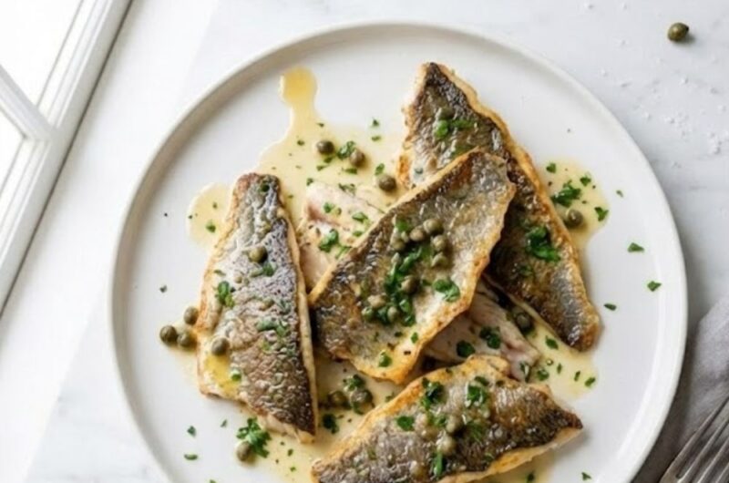 Mary Berry Sea bass with lemon butter sauce Recipe