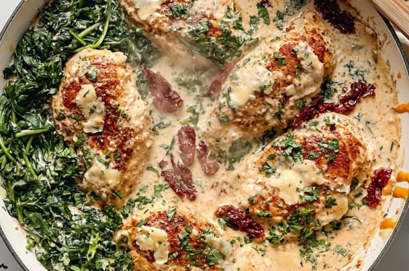 Mary Berry Tuscan Chicken with Spinach
